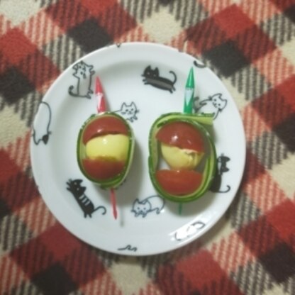 Anoaちゃんこんにちは～♪♪ミニトマトと、うずらの、ピンチョス可愛く出来ましたo(^▽^)oリピにポチいつもありがとうございますo(^▽^)o
